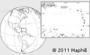 Blank Location Map of Netherlands Antilles, highlighted continent