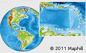 Blank Location Map of Netherlands Antilles, physical outside