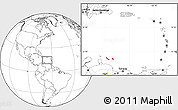 Blank Location Map of Netherlands Antilles