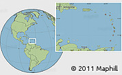 Blank Location Map of Netherlands Antilles, savanna style outside
