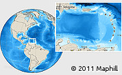 Blank Location Map of Netherlands Antilles, shaded relief outside