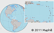 Gray Location Map of Netherlands Antilles