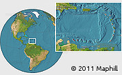 Satellite Location Map of Netherlands Antilles