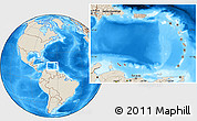 Shaded Relief Location Map of Netherlands Antilles