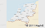 Classic Style 3D Map of Netherlands, single color outside