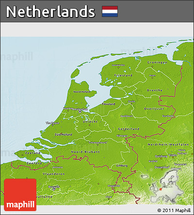 Physical 3D Map of Netherlands