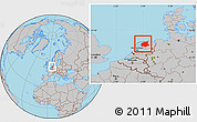 Gray Location Map of Friesland