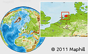 Physical Location Map of Friesland, within the entire country