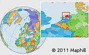 Political Location Map of Friesland, within the entire country