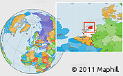 Political Location Map of Friesland, highlighted country