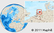 Shaded Relief Location Map of Friesland