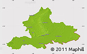 Physical Map of Gelderland, cropped outside