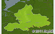 Physical Map of Gelderland, darken