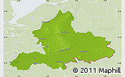 Physical Map of Gelderland, lighten