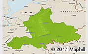 Physical Map of Gelderland, shaded relief outside