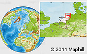 Physical Location Map of Groningen, highlighted country, within the entire country