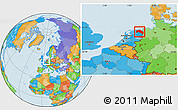 Political Location Map of Groningen, within the entire country