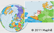 Political Location Map of Groningen, highlighted country