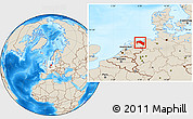 Shaded Relief Location Map of Groningen