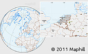 Gray Location Map of Netherlands, lighten