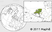 Satellite Location Map of Netherlands, blank outside