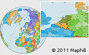 Satellite Location Map of Netherlands, political outside
