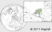 Savanna Style Location Map of Netherlands, blank outside, hill shading inside