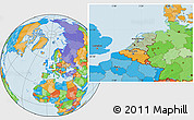 Savanna Style Location Map of Netherlands, political outside, hill shading