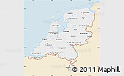 Classic Style Map of Netherlands, single color outside