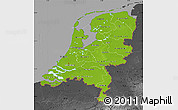 Physical Map of Netherlands, darken, desaturated