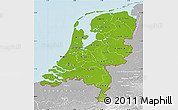 Physical Map of Netherlands, lighten, desaturated, land only