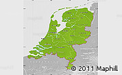 Physical Map of Netherlands, lighten, desaturated