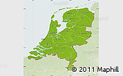 Physical Map of Netherlands, lighten