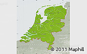 Physical Map of Netherlands, lighten, semi-desaturated