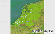 Physical Map of Netherlands, satellite outside