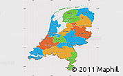 Political Map of Netherlands, cropped outside