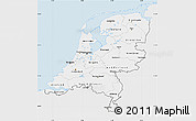 Silver Style Map of Netherlands, single color outside