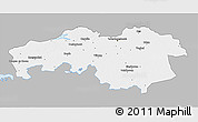 Gray 3D Map of Noord-Brabant, single color outside