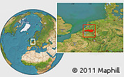 Satellite Location Map of Noord-Brabant, within the entire country
