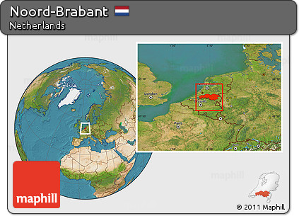 Satellite Location Map of Noord-Brabant