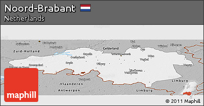 Gray Panoramic Map of Noord-Brabant