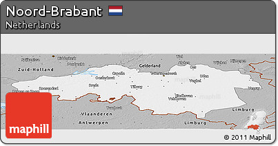 Gray Panoramic Map of Noord-Brabant