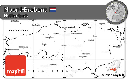 Blank Simple Map of Noord-Brabant