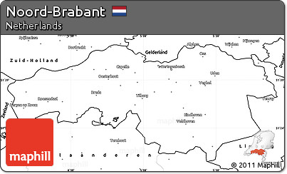 Blank Simple Map of Noord-Brabant