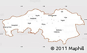 Classic Style Simple Map of Noord-Brabant, cropped outside