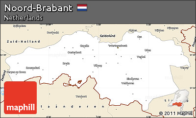 Classic Style Simple Map of Noord-Brabant