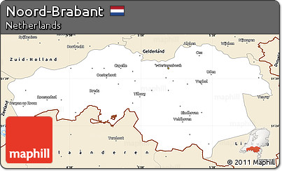 Classic Style Simple Map of Noord-Brabant