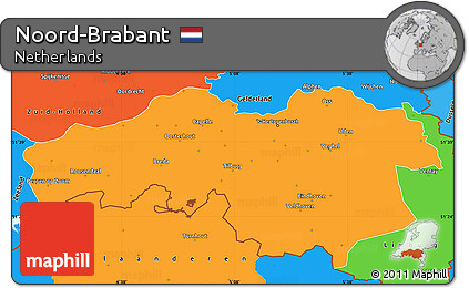 Political Simple Map of Noord-Brabant