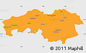 Political Simple Map of Noord-Brabant, single color outside