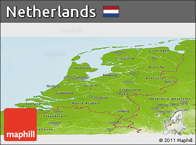 Physical Panoramic Map of Netherlands